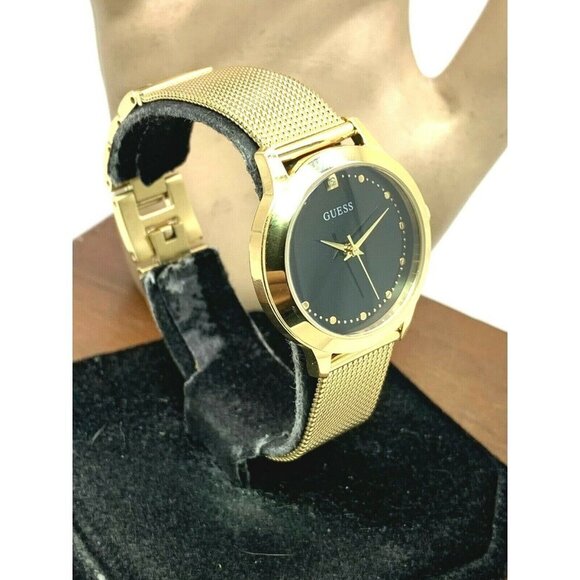 Guess Women's Watch U1197L5 Quartz Black Dial Gold Mesh Stainless Steel … - Picture 12 of 12